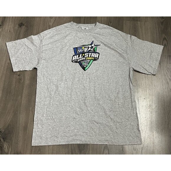 Vintage MLS 2004 All Star Game T Shirt Adidas XL Gray - Picture 1 of 7